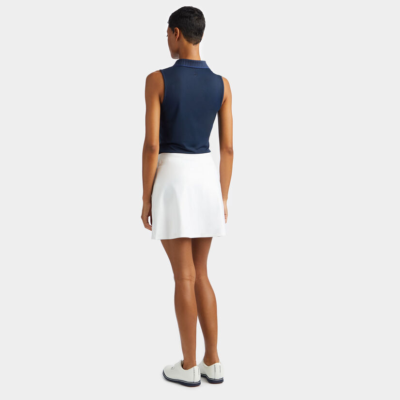 PLEATED COLLAR TECH PIQUÉ SLEEVELESS POLO image number 5