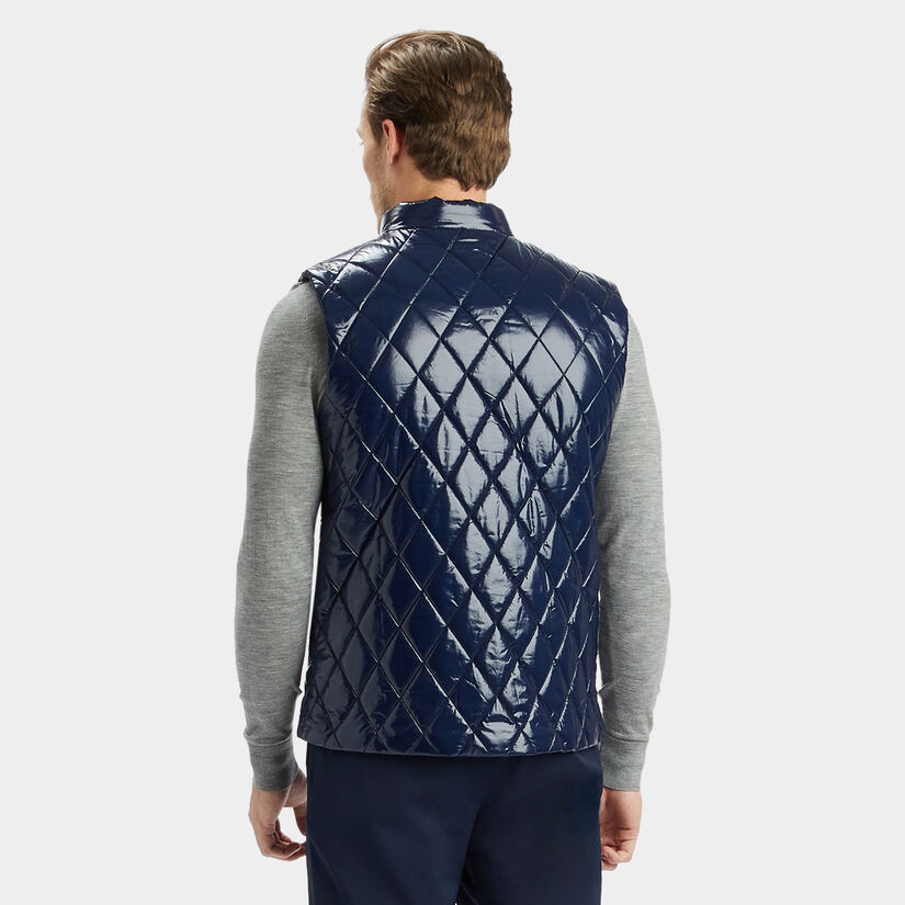 QUILTED POLISHED NYLON WOOL LINED PUFFER VEST image number 5