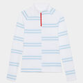 OFFSET STRIPE TECH JERSEY QUARTER ZIP PULLOVER image number 1
