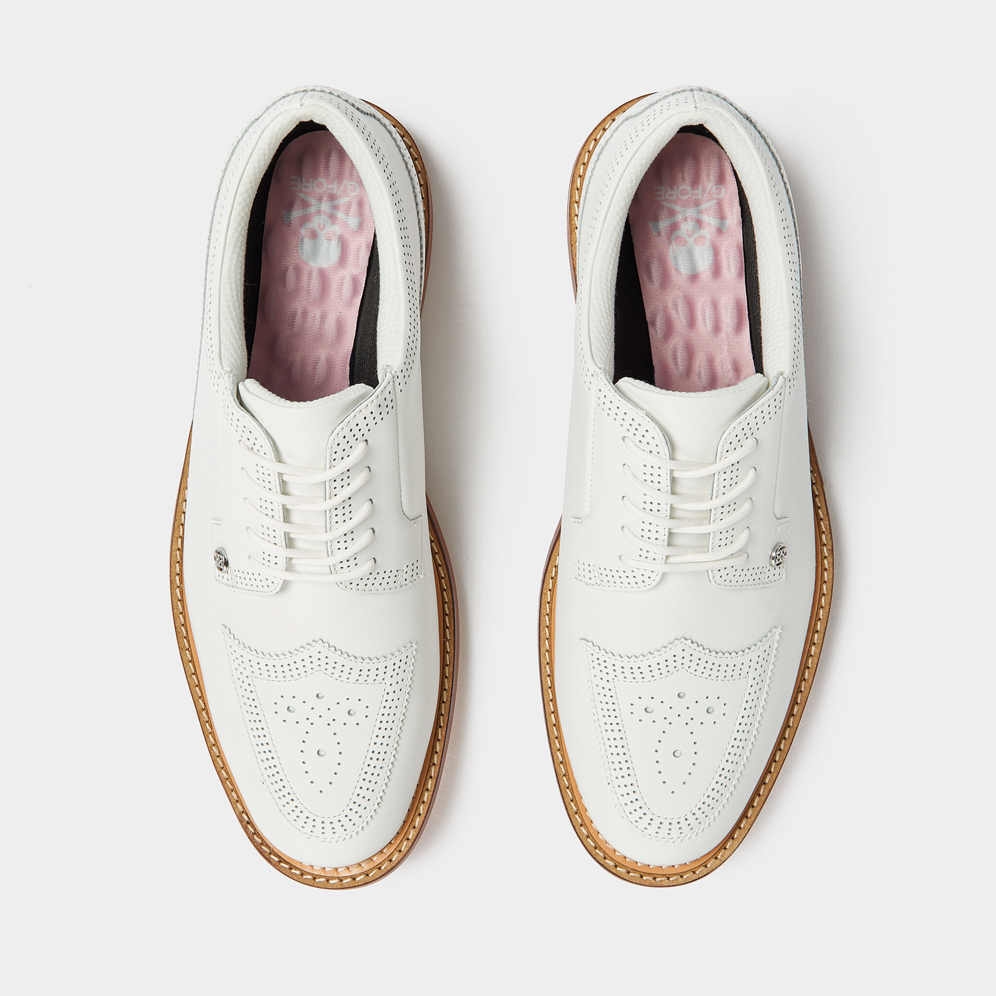 Mens brogue golf sale shoes