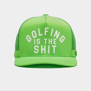 GOLFING IS THE SH*T INTERLOCK KNIT TRUCKER HAT