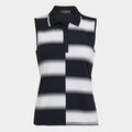 OFFSET GRADIENT STRIPE NYLON SLEEVELESS POLO image number 1