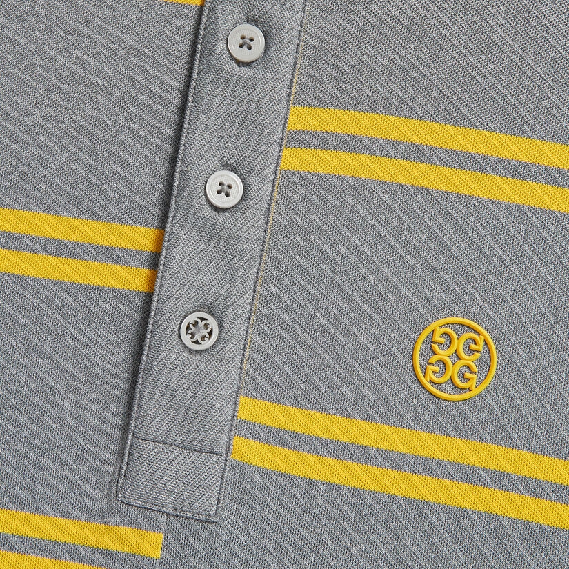 OFFSET STRIPE MODERN SPREAD COLLAR TECH PIQUÉ SLIM FIT POLO image number 6