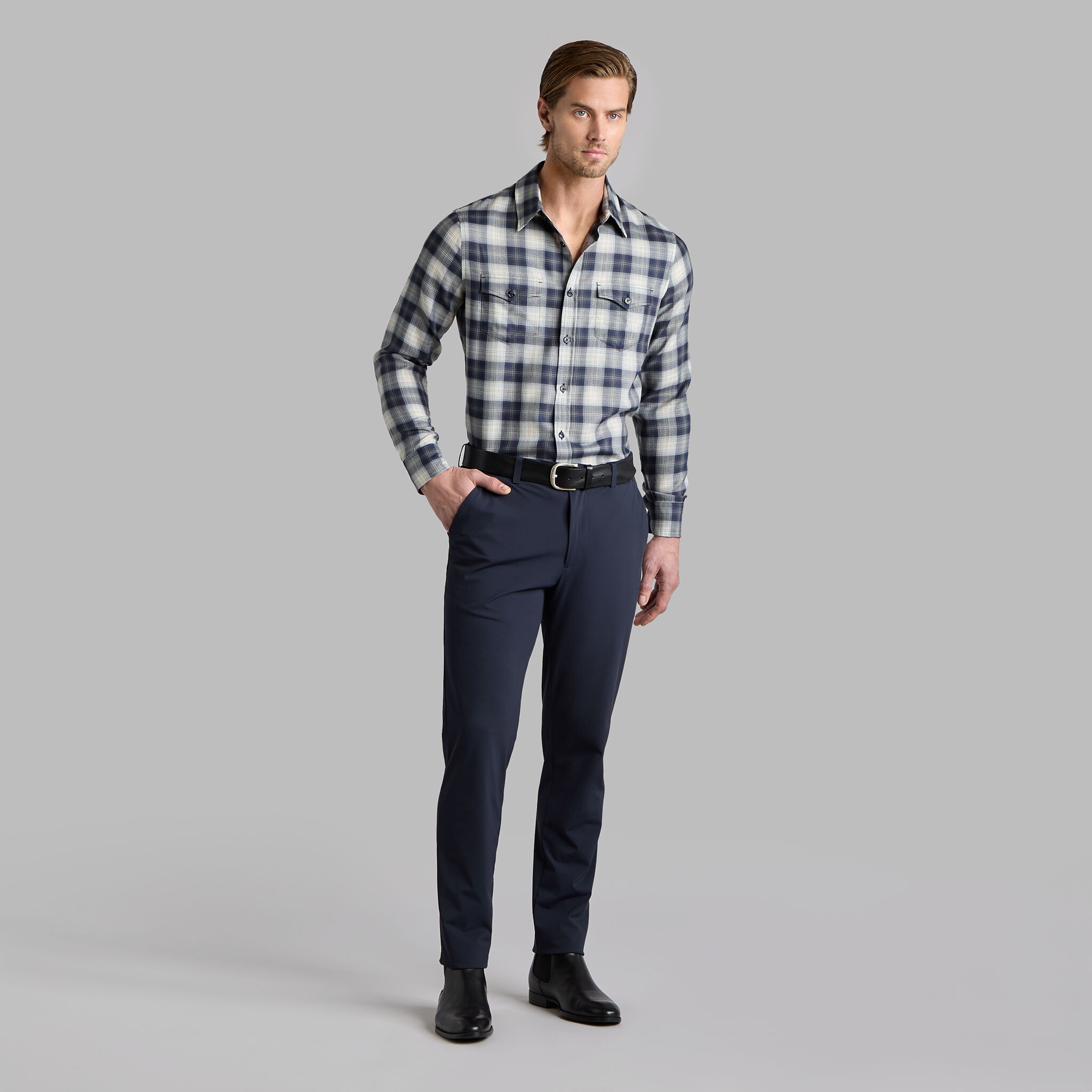 【Paragraph】23SS★ Paragraph Double Felt Garment T No.040 WOOL SHADOW PLAID SHIRT | MEN'S TOPS |G/FORE