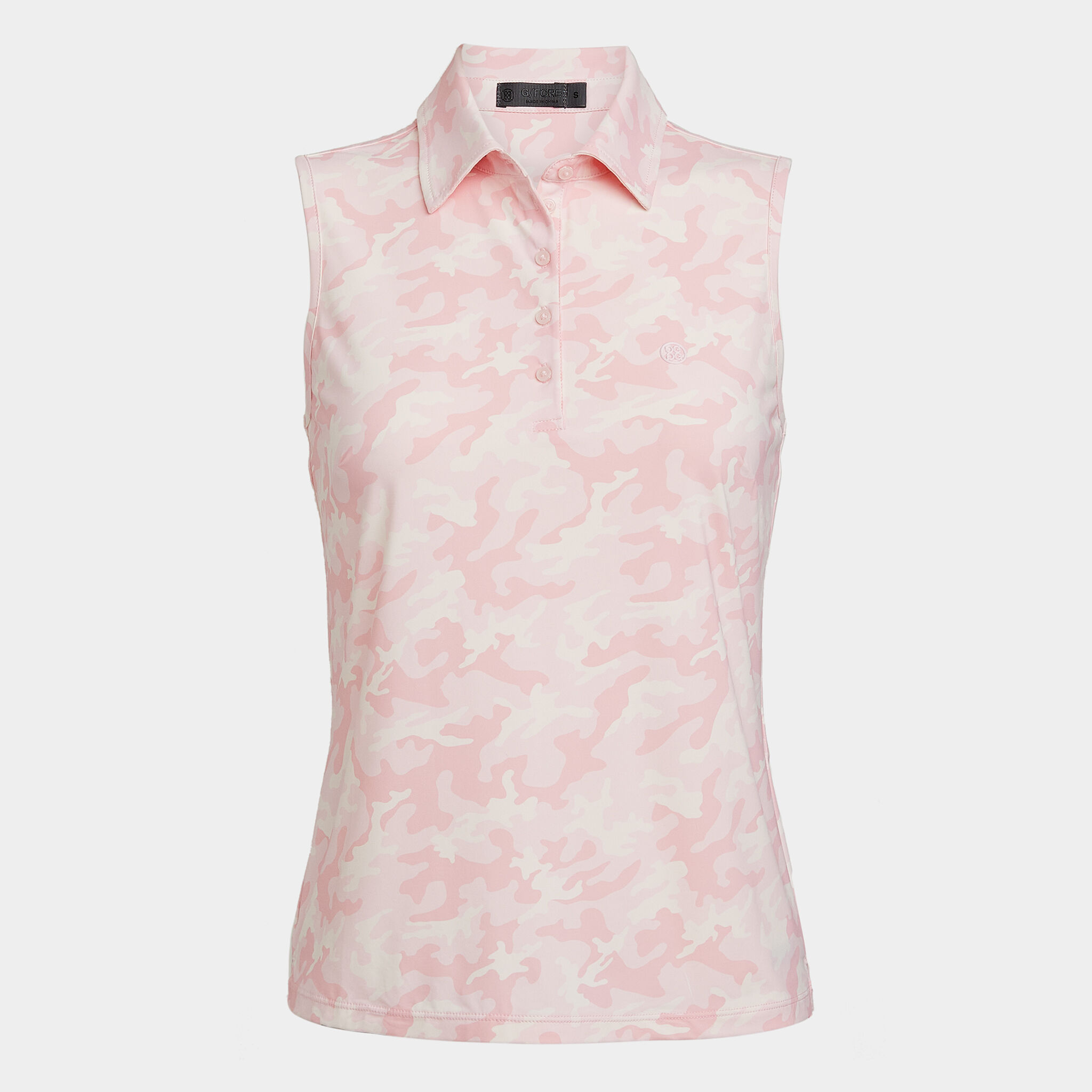 PINK CAMO SILKY TECH NYLON SLEEVELESS POLO G FORE