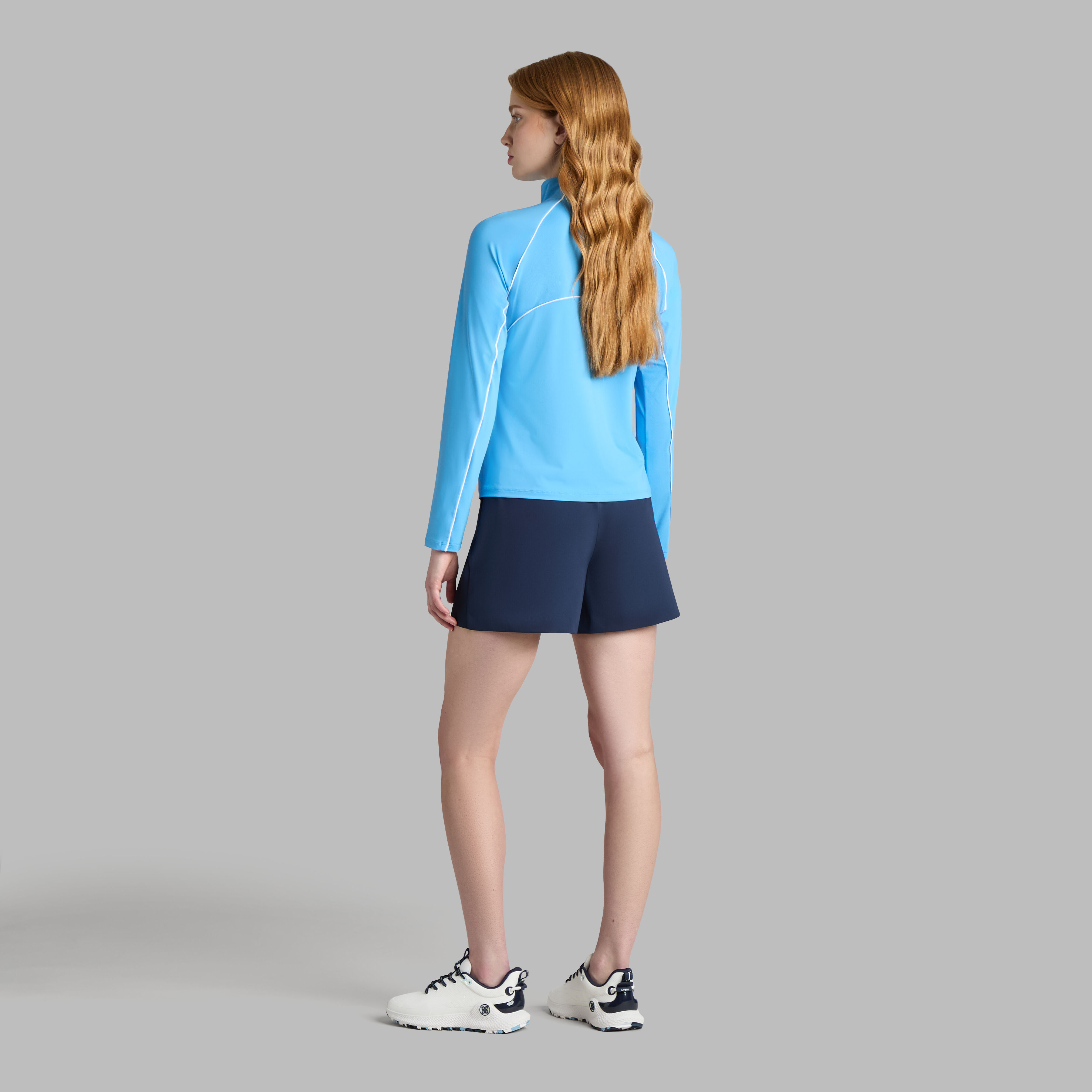 CONTRAST MESH SILKY TECH NYLON 1/4 ZIP PULLOVER | WOMEN'S