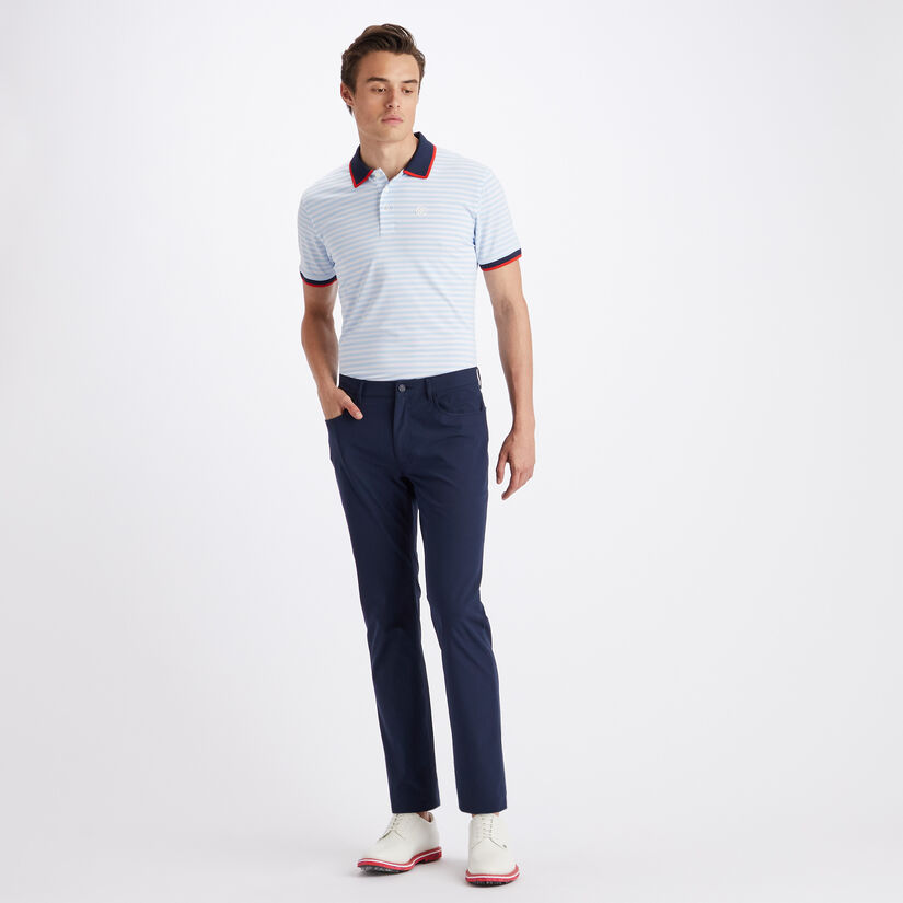STAPLE STRIPE RIB COLLAR TECH JERSEY SLIM FIT POLO image number 4