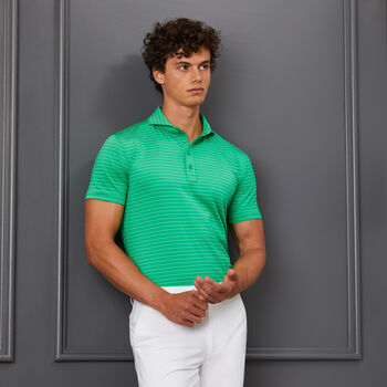 CLUB STRIPE TECH JERSEY SLIM FIT POLO
