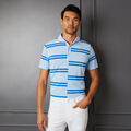 OFFSET STRIPE MODERN SPREAD COLLAR TECH PIQUÉ SLIM FIT POLO image number 2