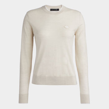 MOTHER GOLFER MERINO WOOL CREWNECK SWEATER