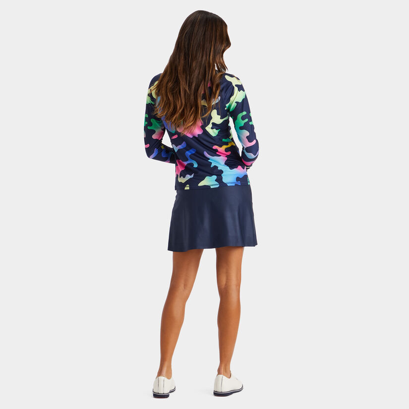 COLOUR BLEND CAMO JERSEY QUARTER ZIP MID LAYER image number 5