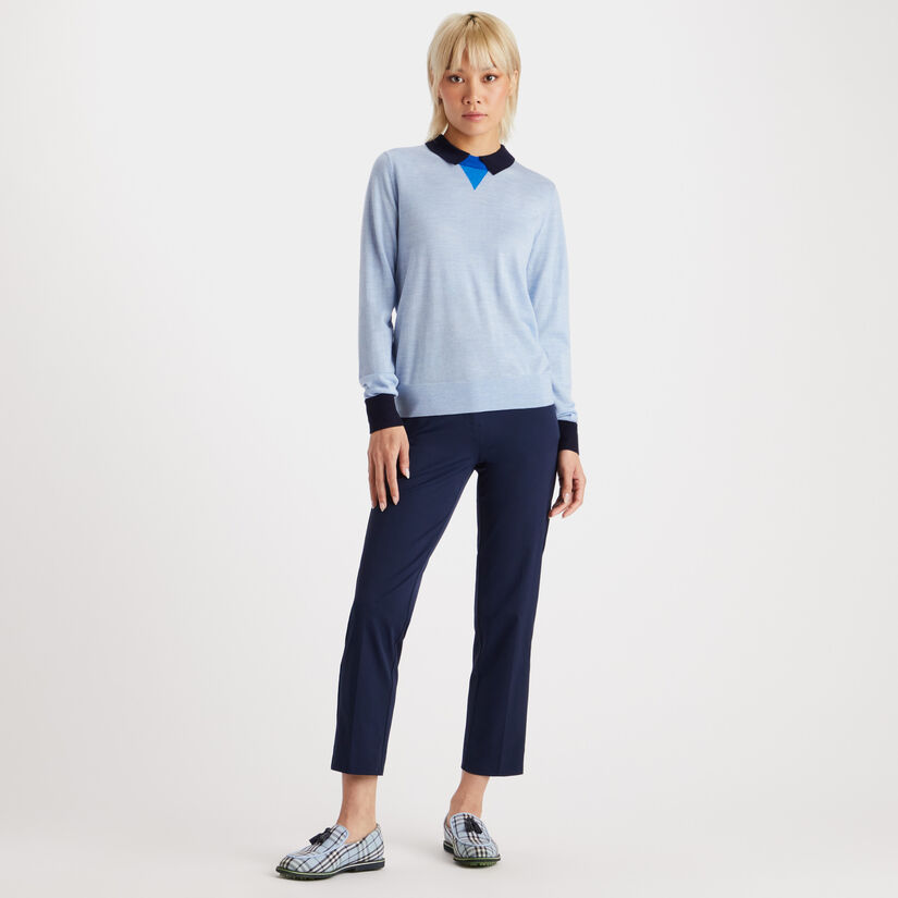 LAYERED POLO MERINO WOOL SWEATER image number 4