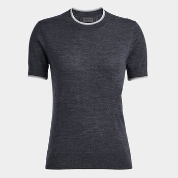 MERINO WOOL SHORT SLEEVE SWEATER