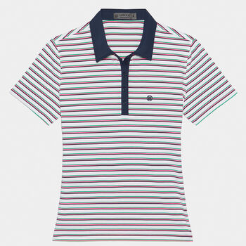 PERFORATED STRIPE TECH JERSEY POLO