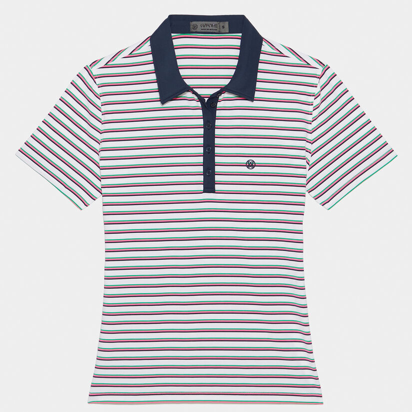 PERFORATED STRIPE TECH JERSEY POLO image number 1