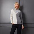 COLOUR BLOCK MERINO WOOL QUARTER ZIP SWEATER image number 2
