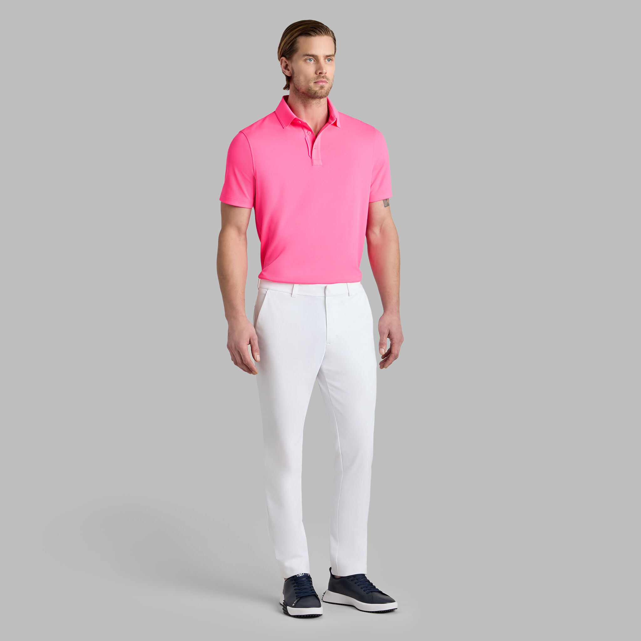 Pique Polo Knit Top ピンク専用出品 Pique knit polo shirt - light pink V5 S1746 | Ombre.com