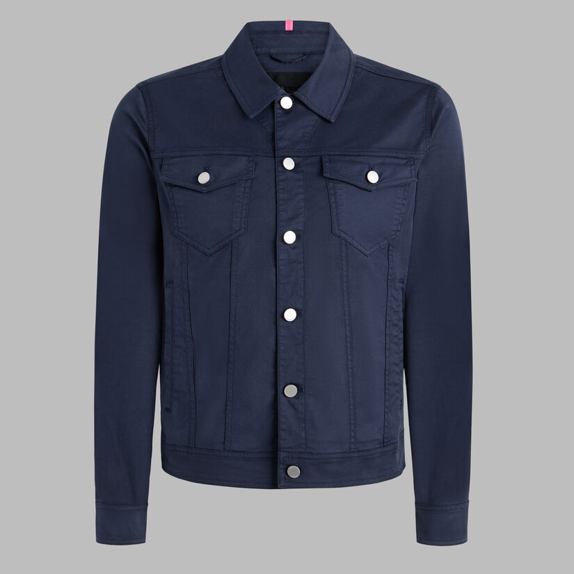 STRETCH COTTON GABARDINE TRUCKER JACKET image number 1