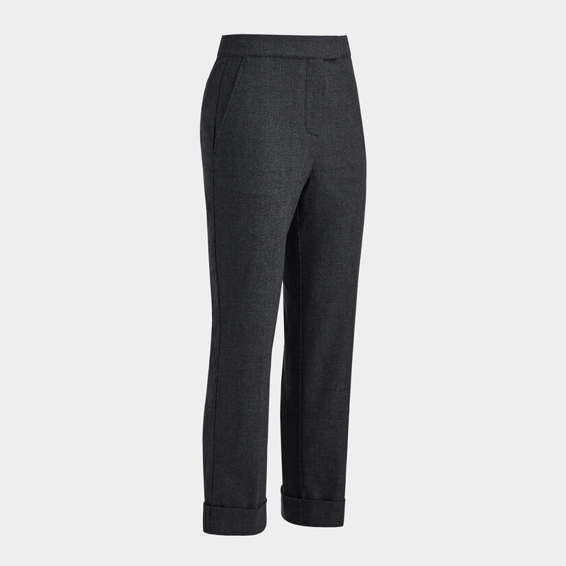 CUFFED GLEN PLAID STRETCH TROUSER image number 1
