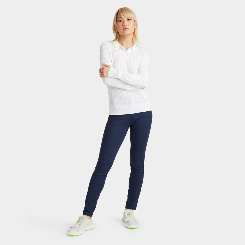 COTTON BLEND RIBBED SWEATER POLO image number 5