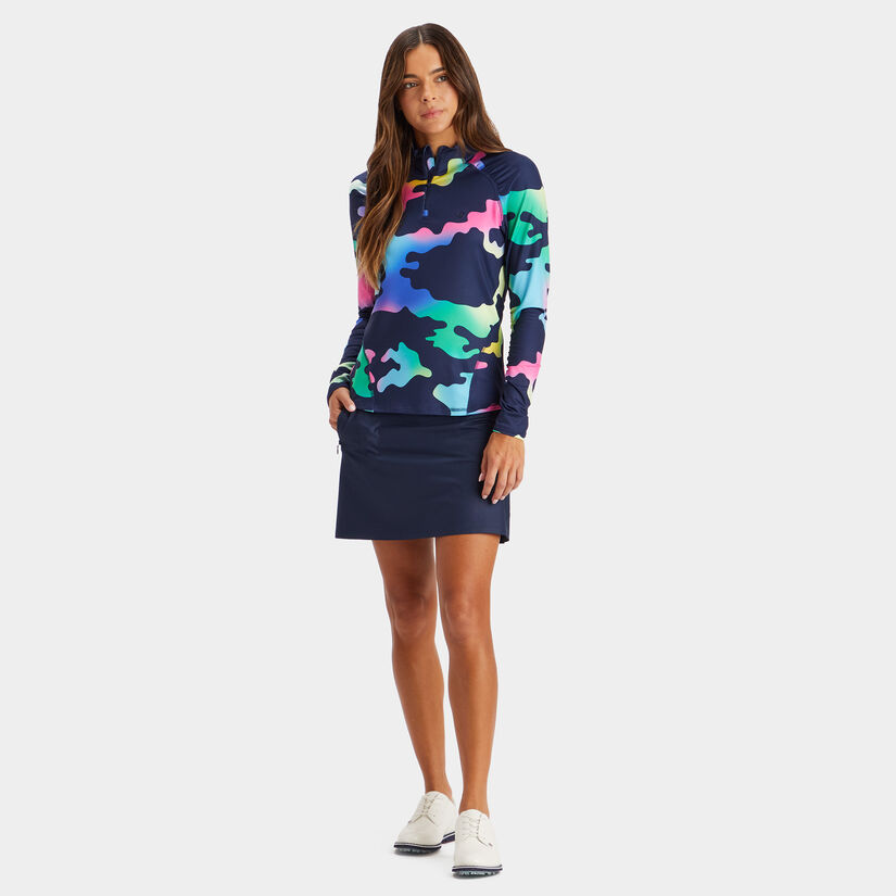 COLOUR BLEND CAMO JERSEY QUARTER ZIP MID LAYER image number 4
