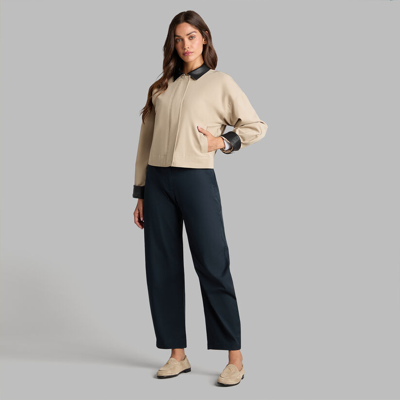 LTD RELEASE STRETCH COTTON GABARDINE BARREL LEG TROUSER image number 3