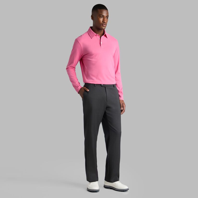 SUPER SOFT BRUSHED COTTON LONG SLEEVE POLO image number 3