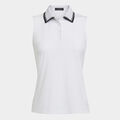TUX RIB PLEATED COLLAR SILKY TECH NYLON SLEEVELESS POLO image number 1