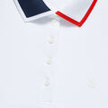 CONTRAST COLLAR SILKY TECH NYLON SLEEVELESS POLO image number 6