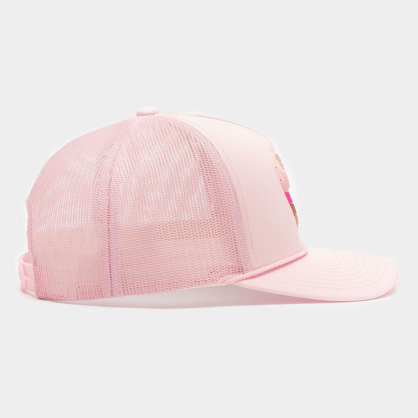 STRIPED HEART G'S INTERLOCK KNIT TRUCKER HAT image number 3