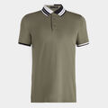 CONTRAST STRIPED COLLAR TECH JERSEY BANDED SLEEVE POLO image number 1