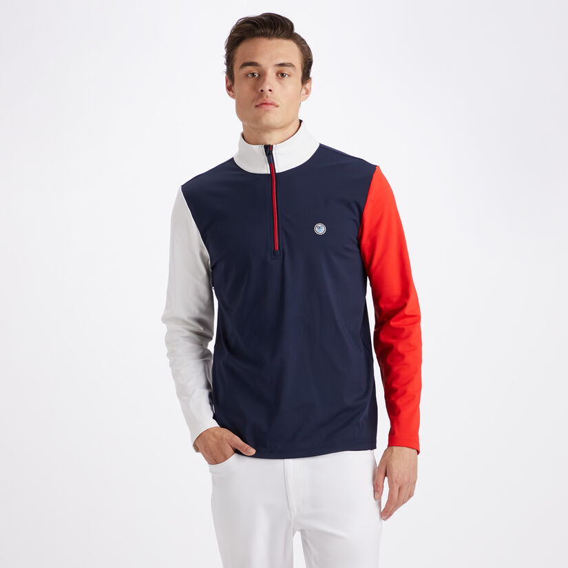 DAYTONA COLOUR BLOCK TECH INTERLOCK SLIM FIT PULLOVER image number 3