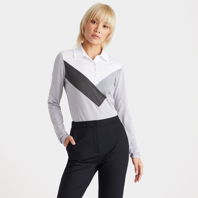 MULTI V TECH JERSEY LONG SLEEVE POLO image number 3