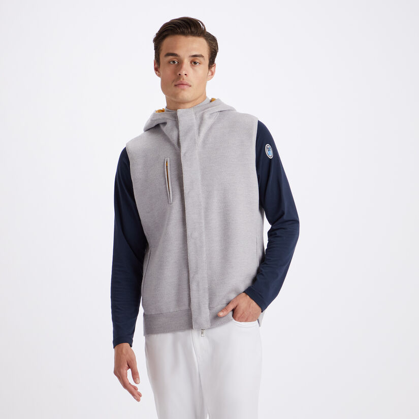 HOODED MERINO WOOL FULL ZIP VEST image number 3