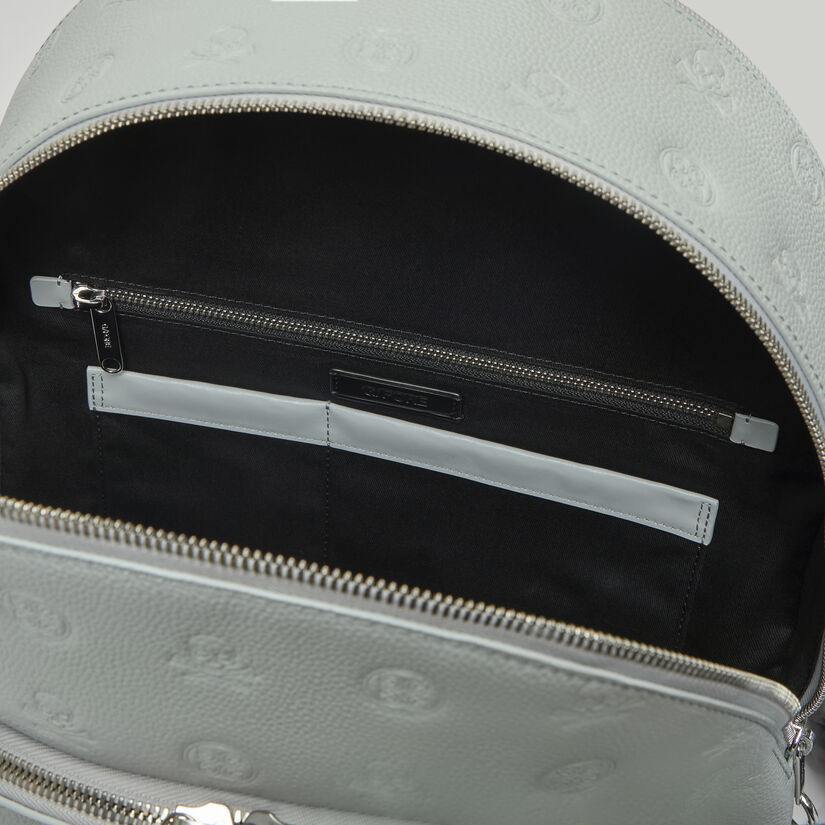 EMBOSSED SKULL & TEES LEATHER BACKPACK image number 6