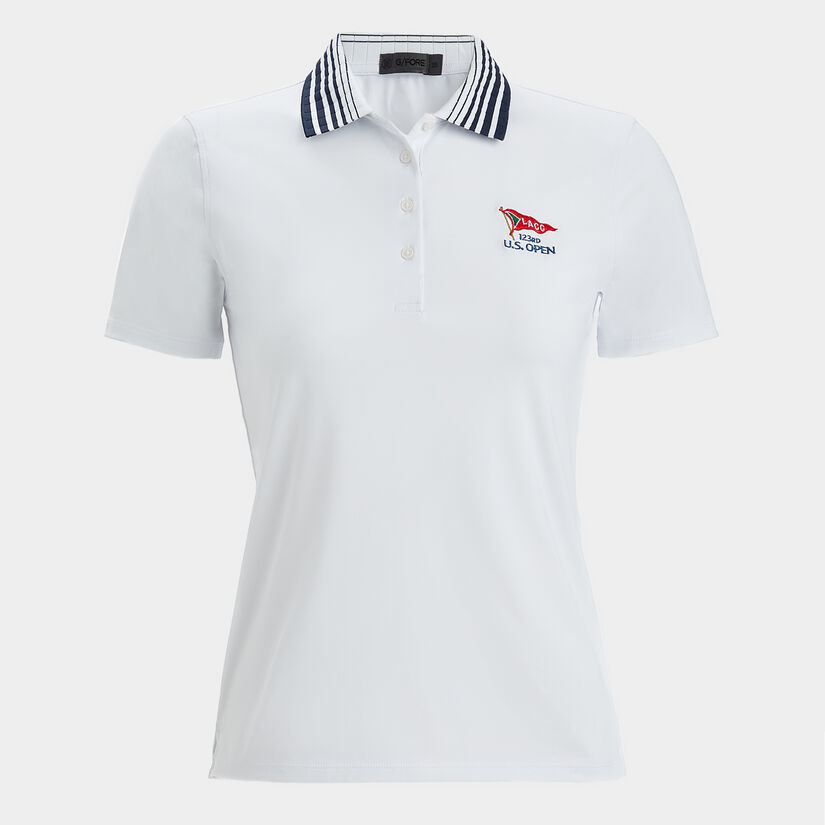 LIMITED EDITION U.S. OPEN PLEATED COLLAR SILKY TECH NYLON POLO image number 1