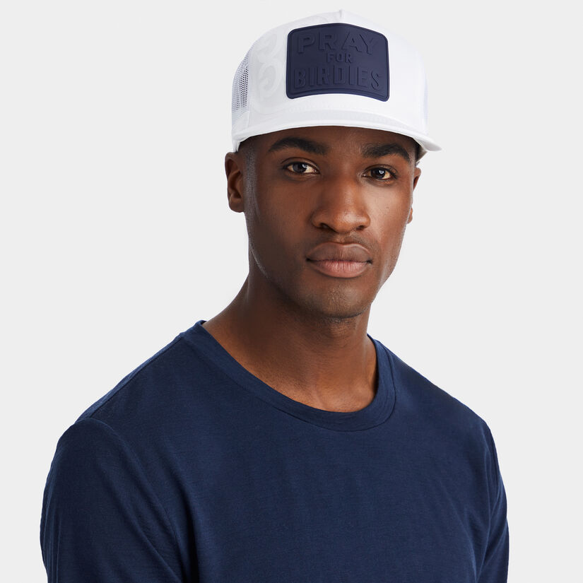 PRAY FOR BIRDIES STRETCH TWILL SNAPBACK TRUCKER HAT image number 7