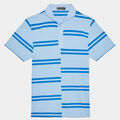 OFFSET STRIPE MODERN SPREAD COLLAR TECH PIQUÉ SLIM FIT POLO image number 1