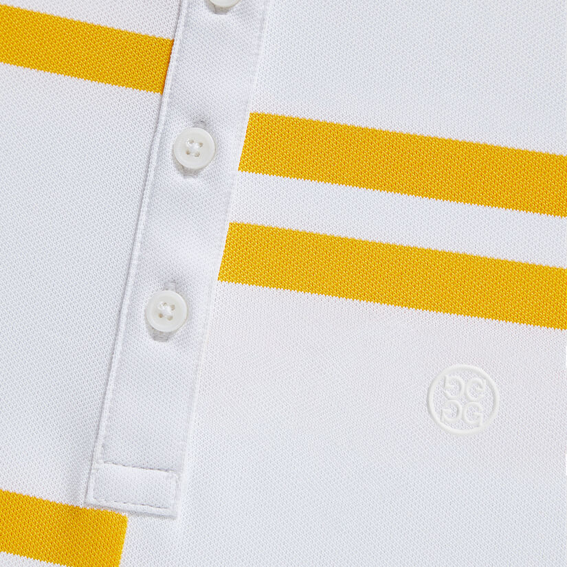 OFFSET STRIPE TECH PIQUÉ SLEEVELESS POLO image number 6