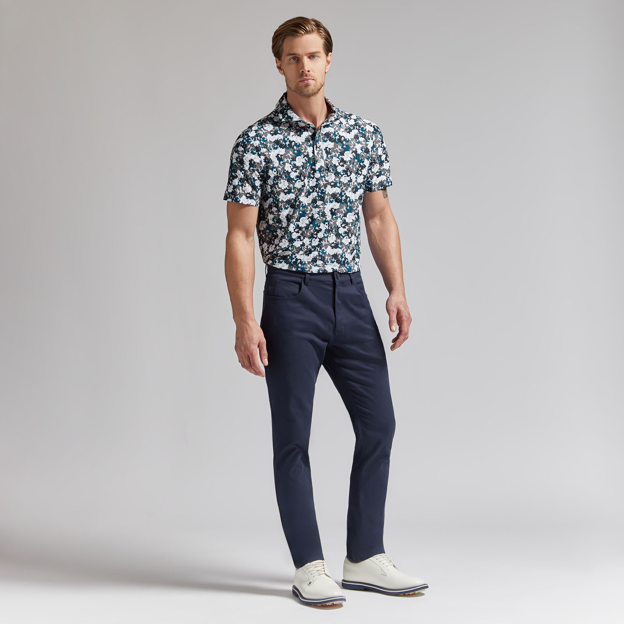 CAMO FLORAL TECH PIQUÉ POLO | MEN'S POLO SHIRTS | G/FORE