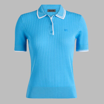 RIBBED KNIT SWEATER POLO