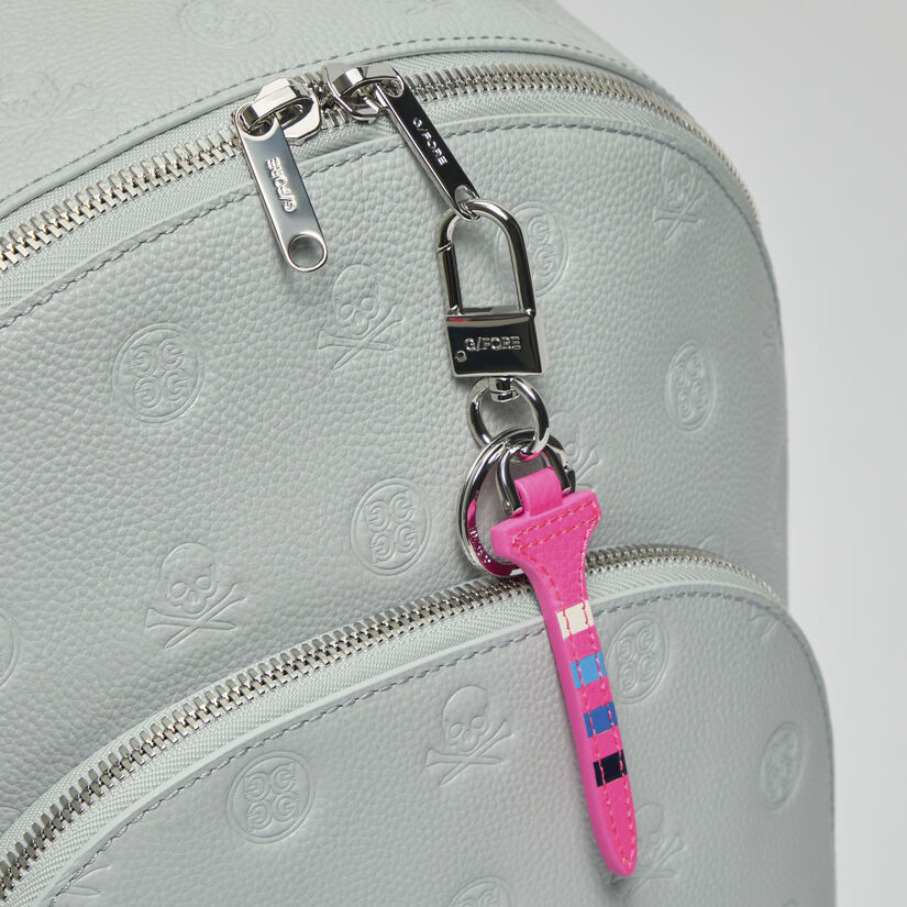 EMBOSSED SKULL & TEES LEATHER BACKPACK image number 4