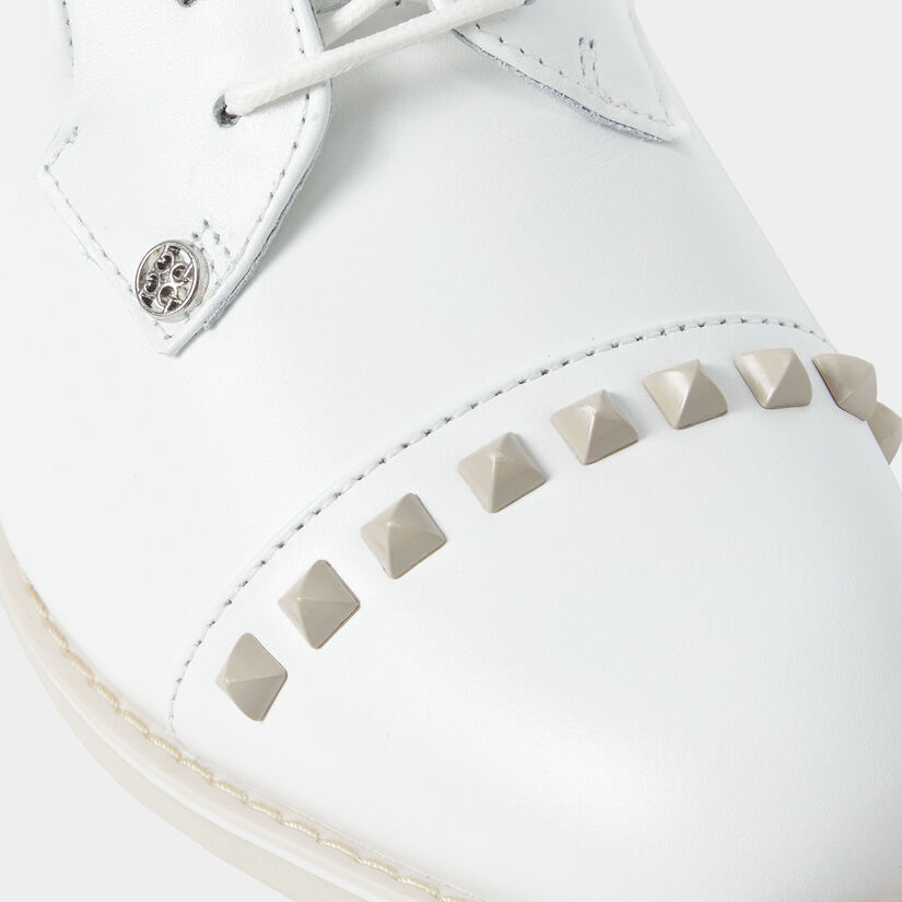 WOMEN S GALLIVANTER PEBBLE LEATHER STUD CAP TOE GOLF SHOE