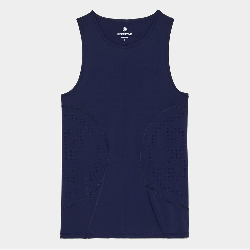 TECH NYLON SLEEVELESS PERFORATED CIRCLE G'S OPS TANK image number 1