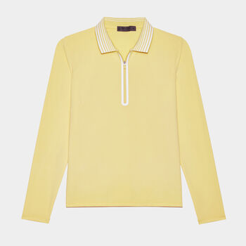 FEATHERWEIGHT SILKY TECH NYLON QUARTER ZIP POLO