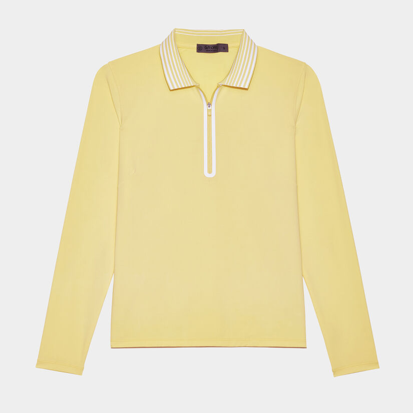 FEATHERWEIGHT SILKY TECH NYLON QUARTER ZIP POLO image number 1