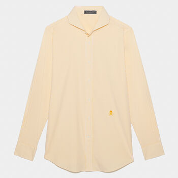 CLASSIC STRIPE MODERN SPREAD COLLAR NYLON WOVEN SLIM FIT SHIRT
