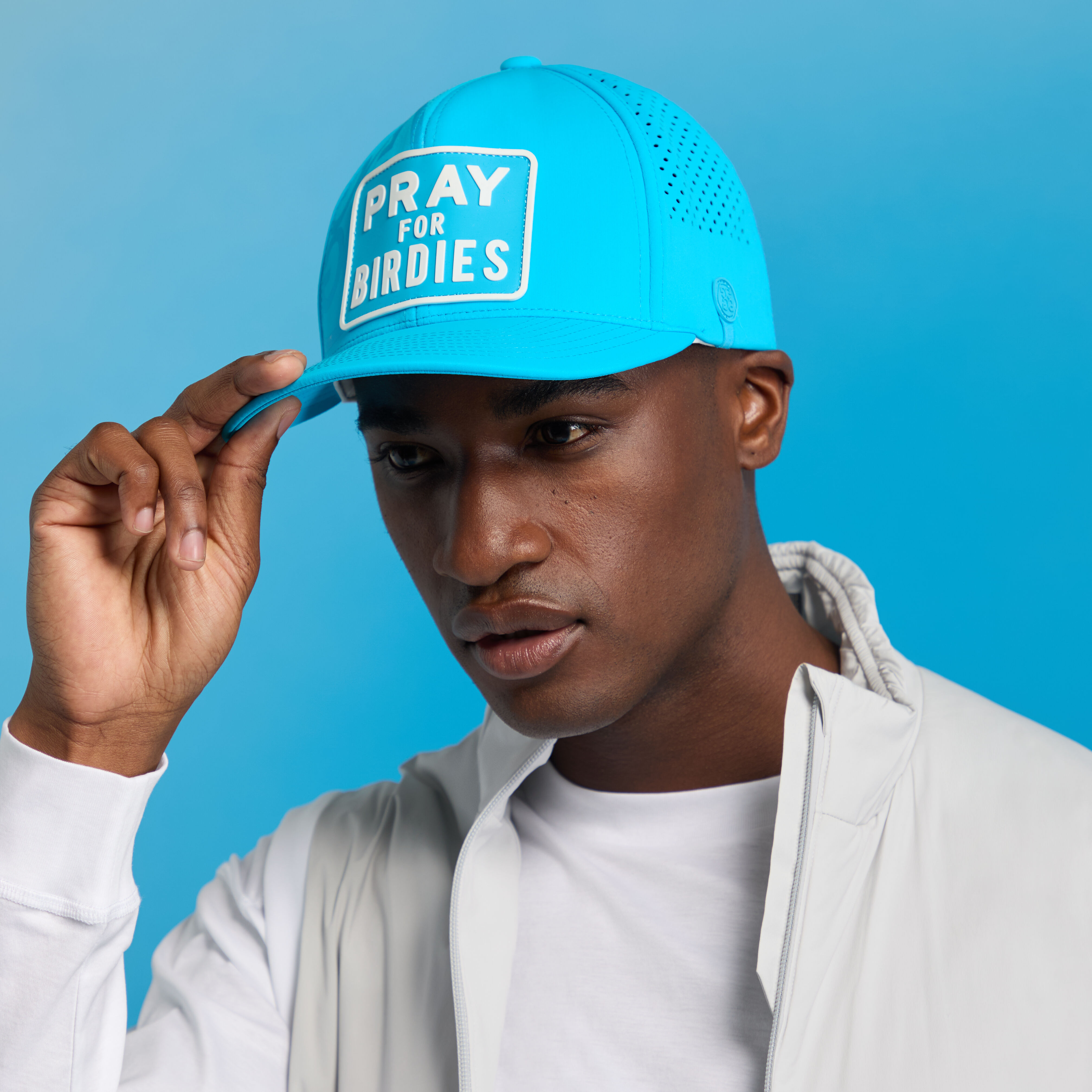PRAY FOR BIRDIES PERFORATED DELTA HAT |MEN'S HATS | G/FORE