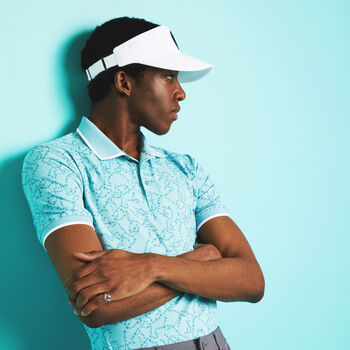 STAR DUST BANDED SLEEVE TECH JERSEY POLO