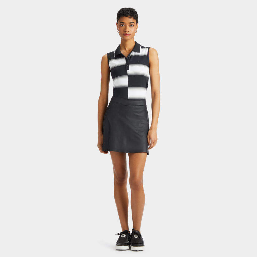 OFFSET GRADIENT STRIPE NYLON SLEEVELESS POLO image number 4
